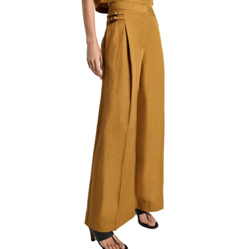 Cue Hazelnut Linen Blend Wide Leg Pant